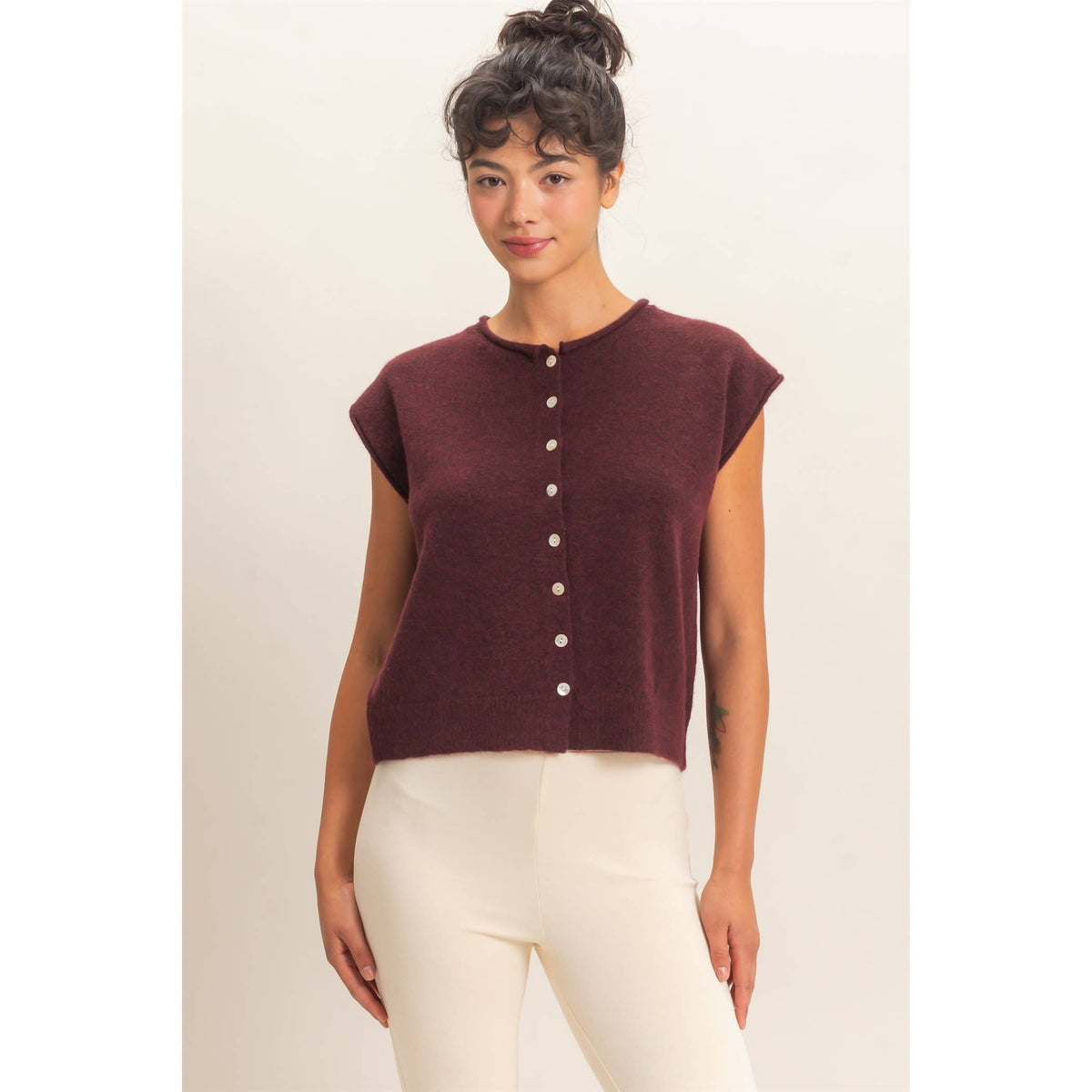 Rolled Edge Sweater Vest