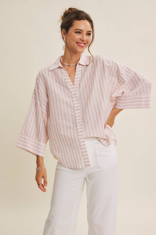 Red Stripe Button Down