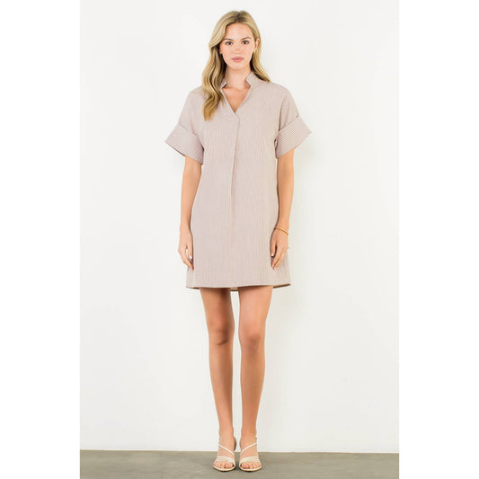 Notched Collar Dress