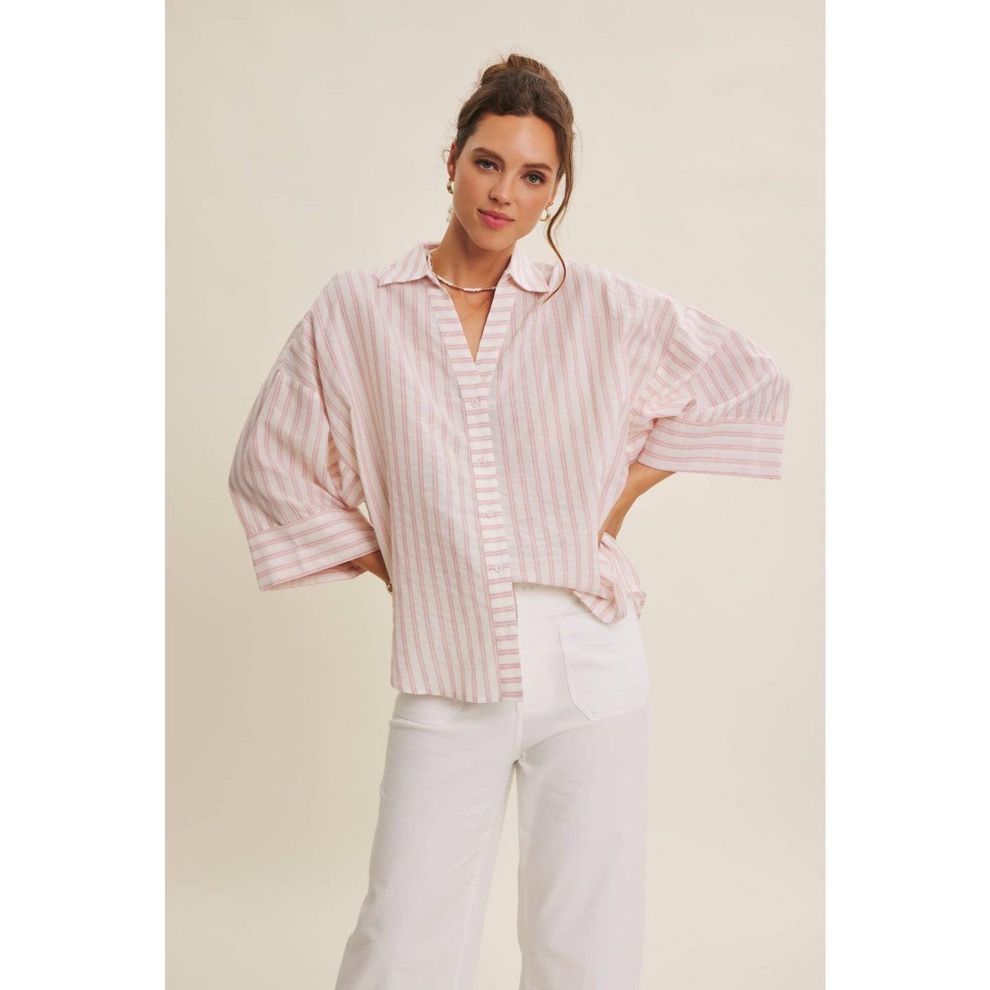 Red Stripe Button Down