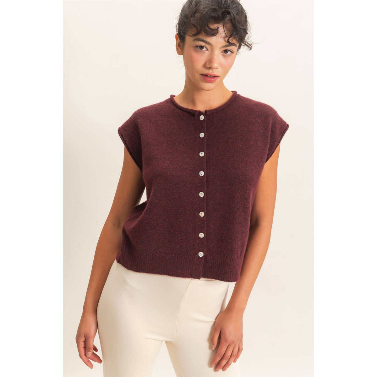 Rolled Edge Sweater Vest