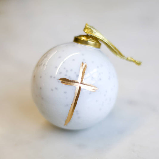 Cross Glass Ball Ornament