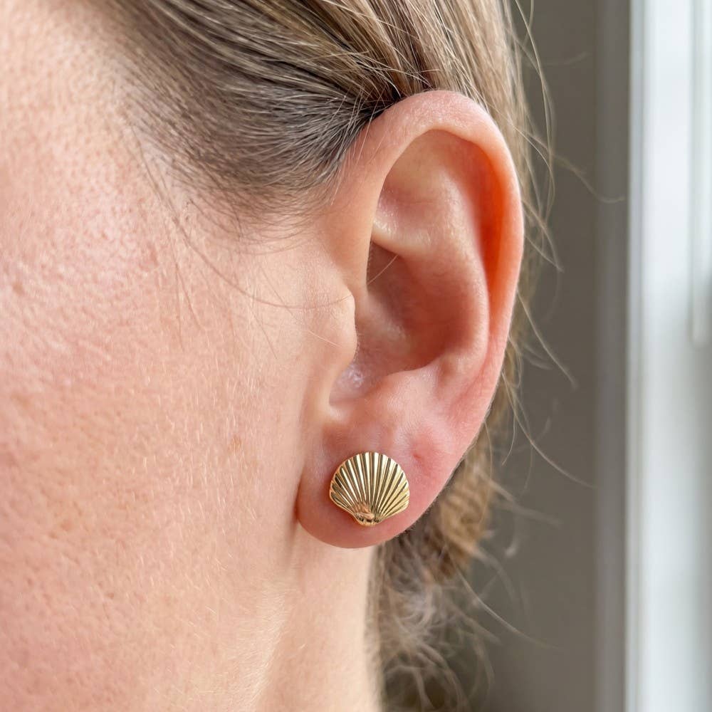 Gold Dipped Sea Shell Earrings