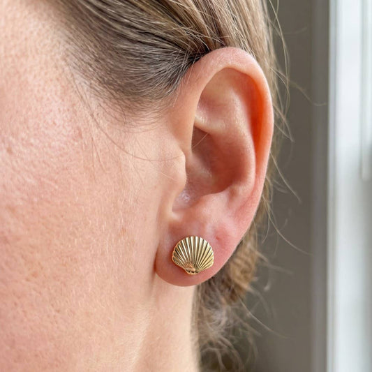 Gold Dipped Sea Shell Earrings