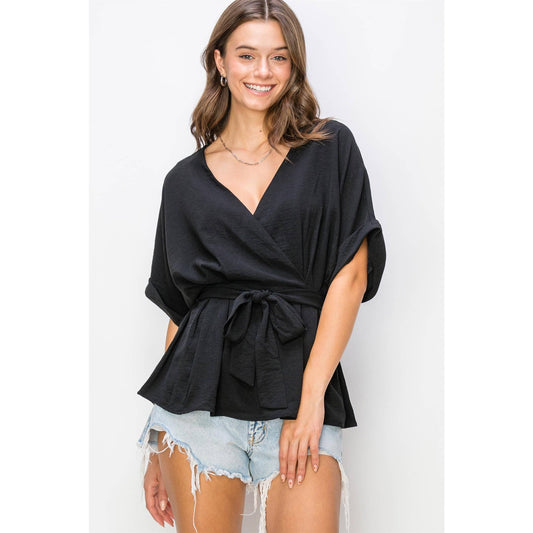 Wrap Tie-front Top