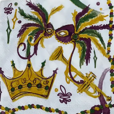 Cocktail Napkin - Mardi Gras Mask