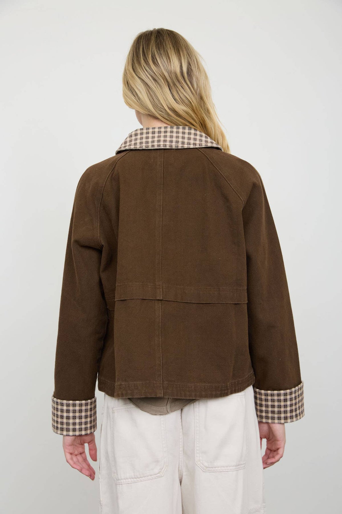 GINGHAM COLLAR JACKET