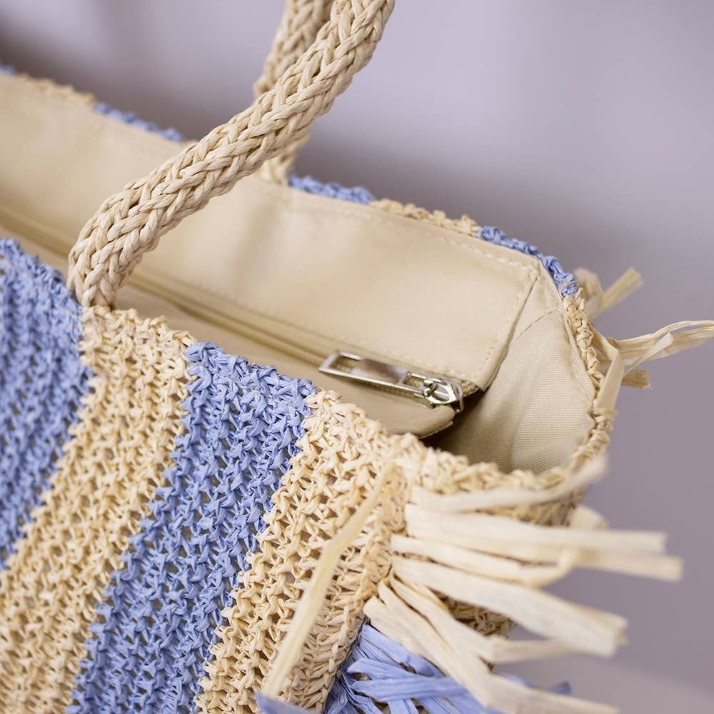 Excursion Tote   Natural/Blue