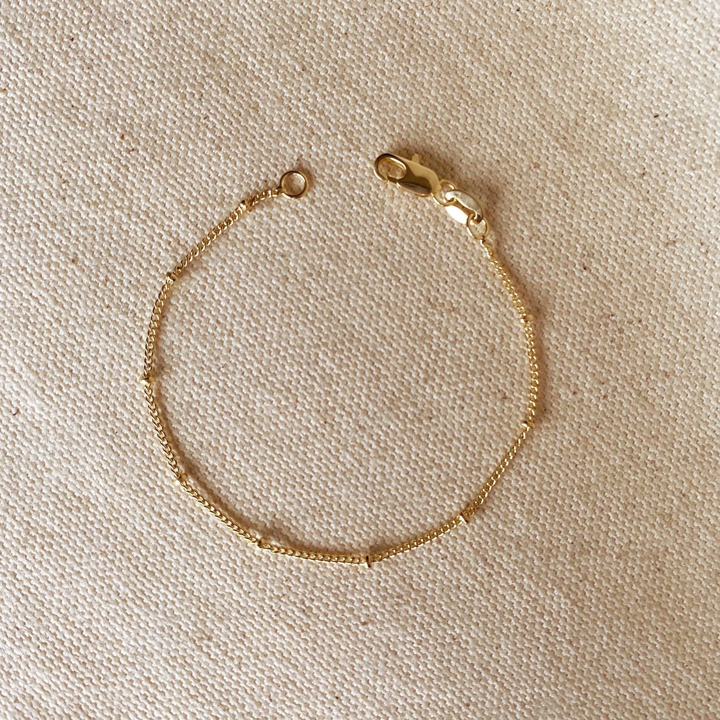 18k Gold Filled Satellite Bracelet: 7 inches