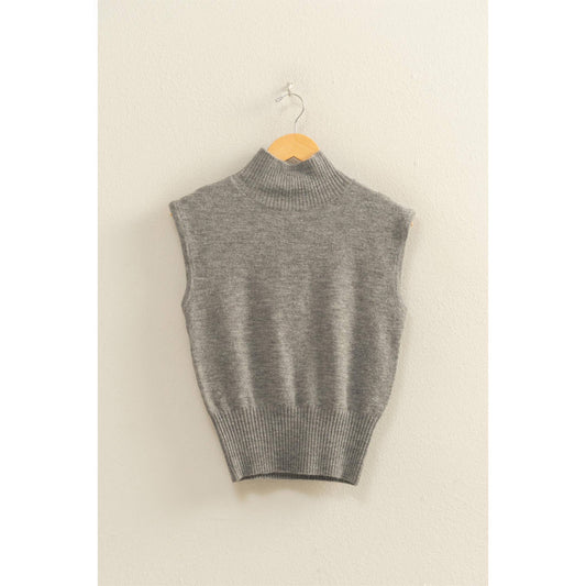 High Neck Sleeveless Knit Top