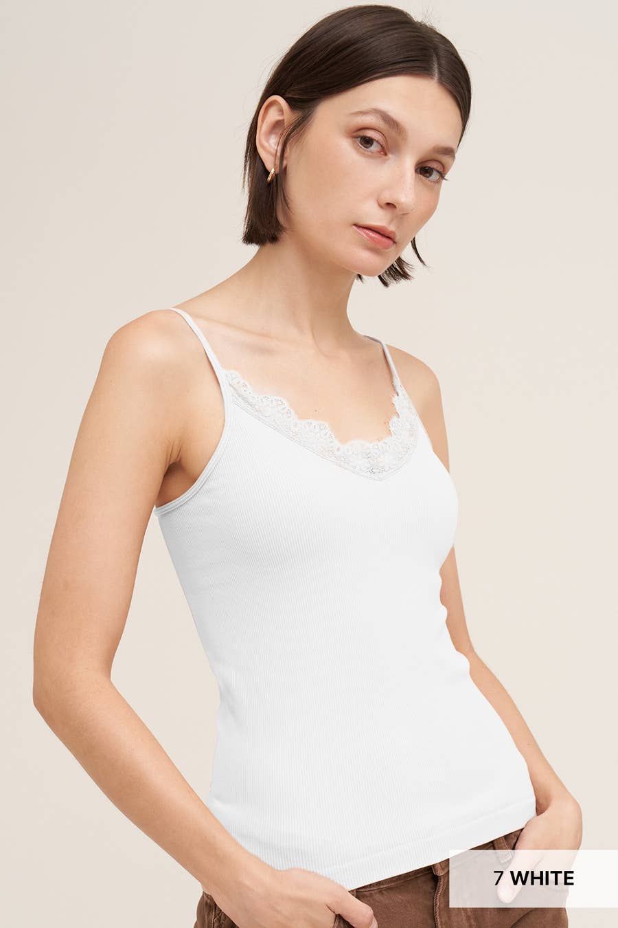 Lace Trim V-Neck Cami