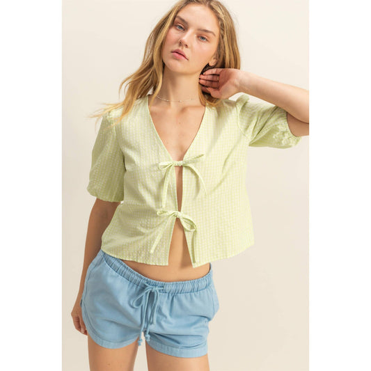 Gingham Print Blouse