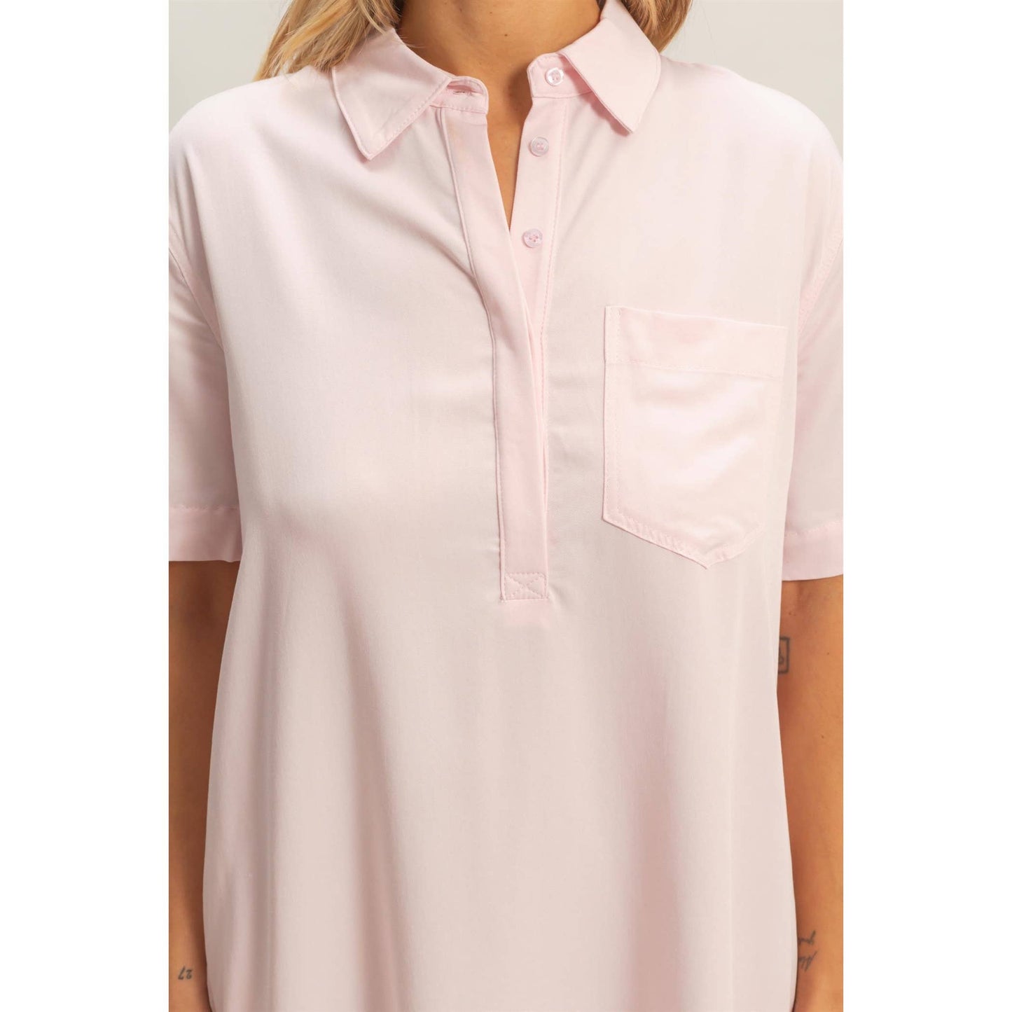 Pink Shirt Dress