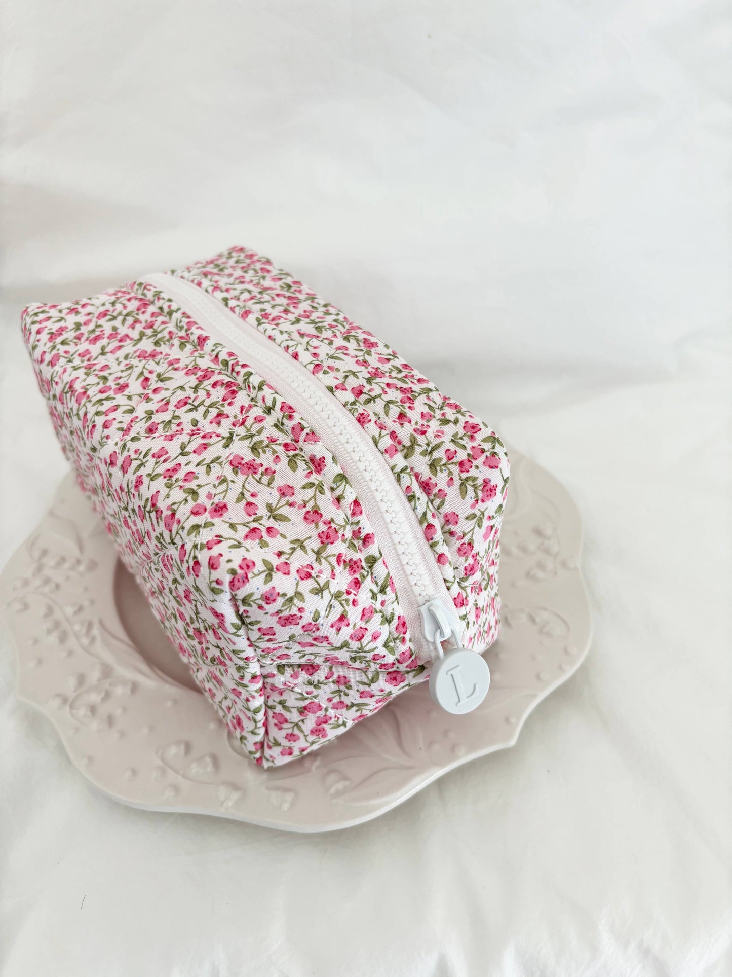 Quilted Floral  Make up Bags
