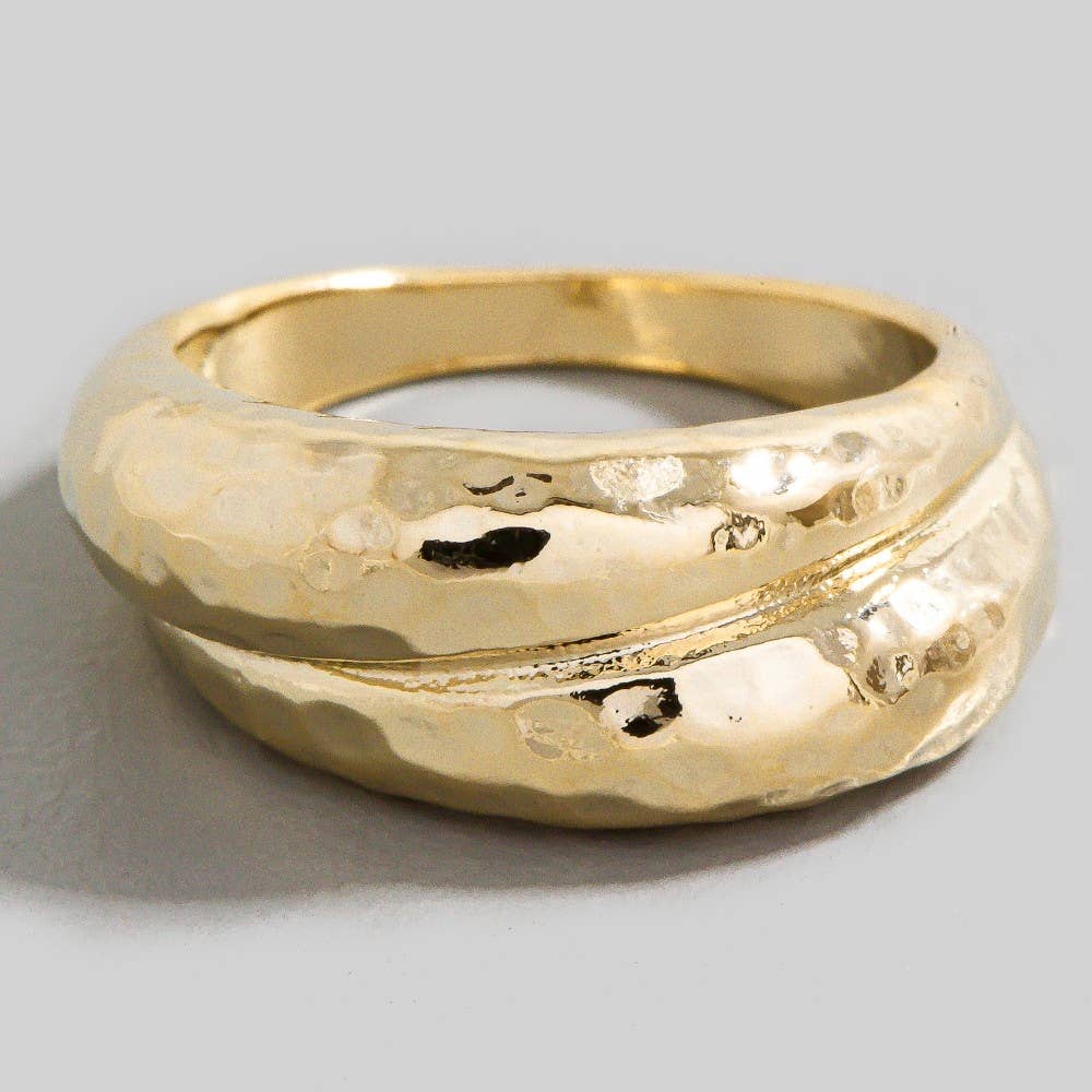 Hammered Layered Band Ring