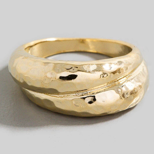 Hammered Layered Band Ring