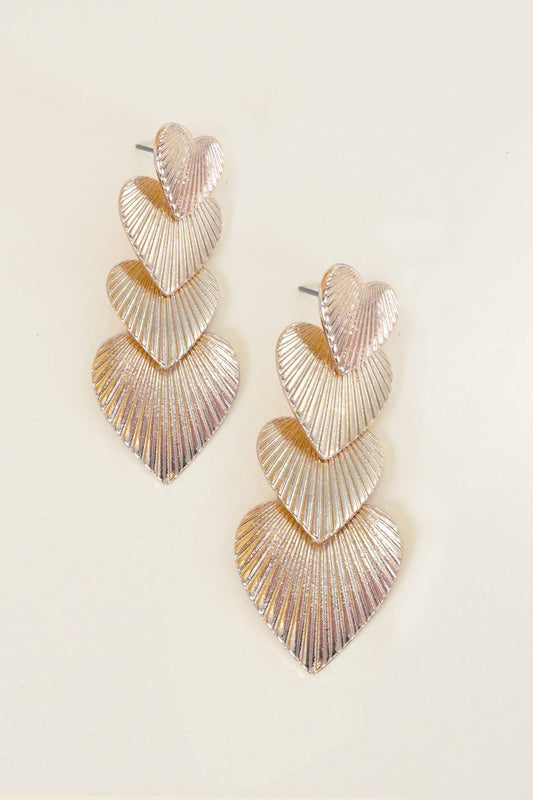 LAYERED HEART DROP EARRINGS