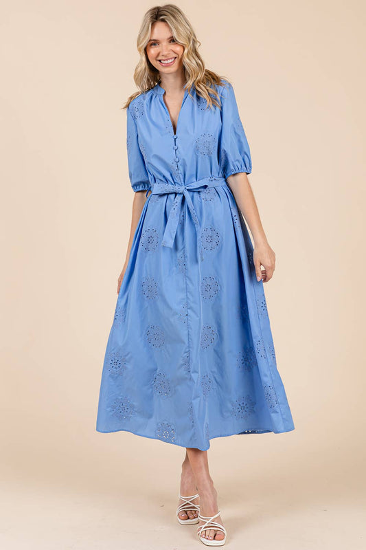 Eyelet Lace Midi Dress