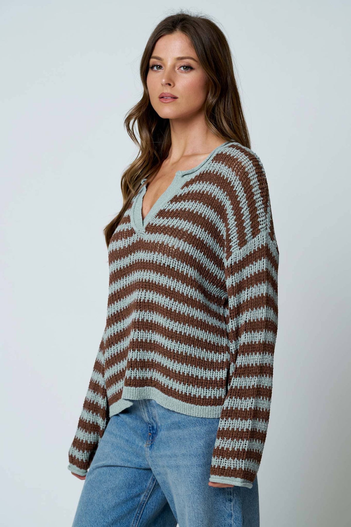 RAW EDGE SHEER SWEATER