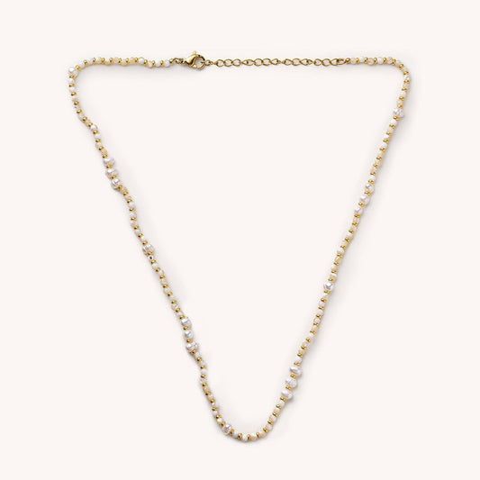 Gabby White Bead and Pearl Necklace