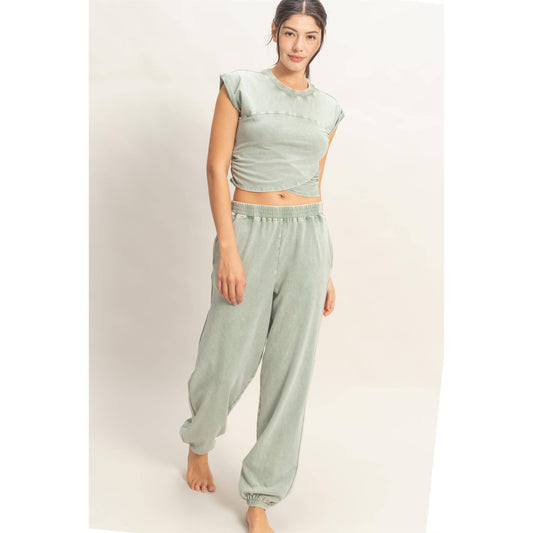 Crop Top And Jogger Set