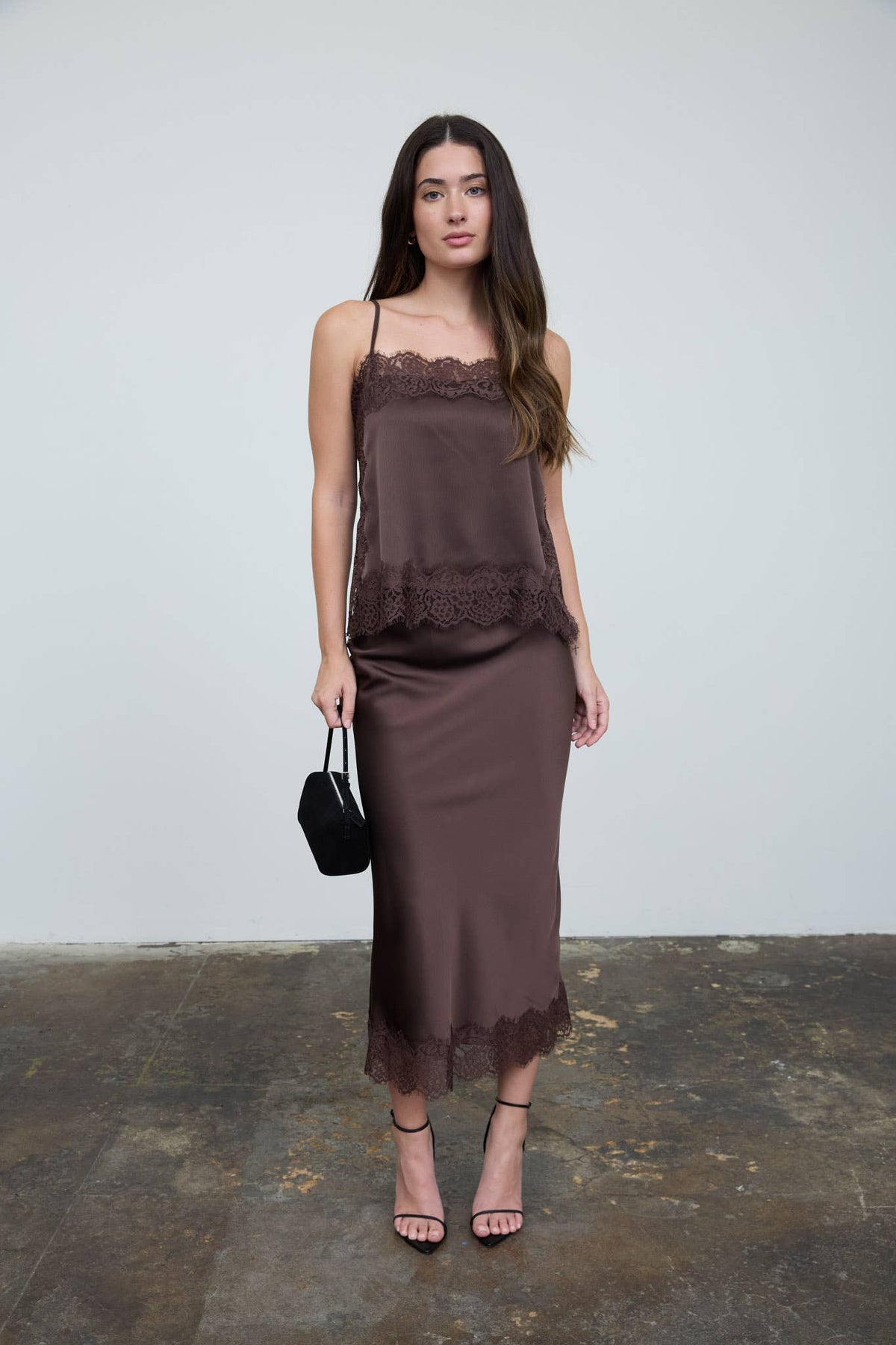 SATIN LACE SKIRT SET