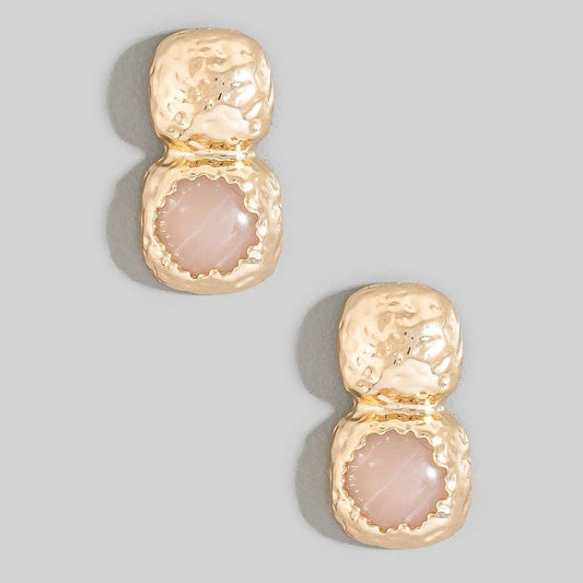 Rose Gold Stone Earrings