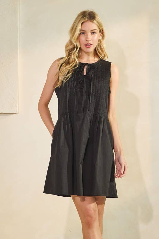 Pleated Mini Dress