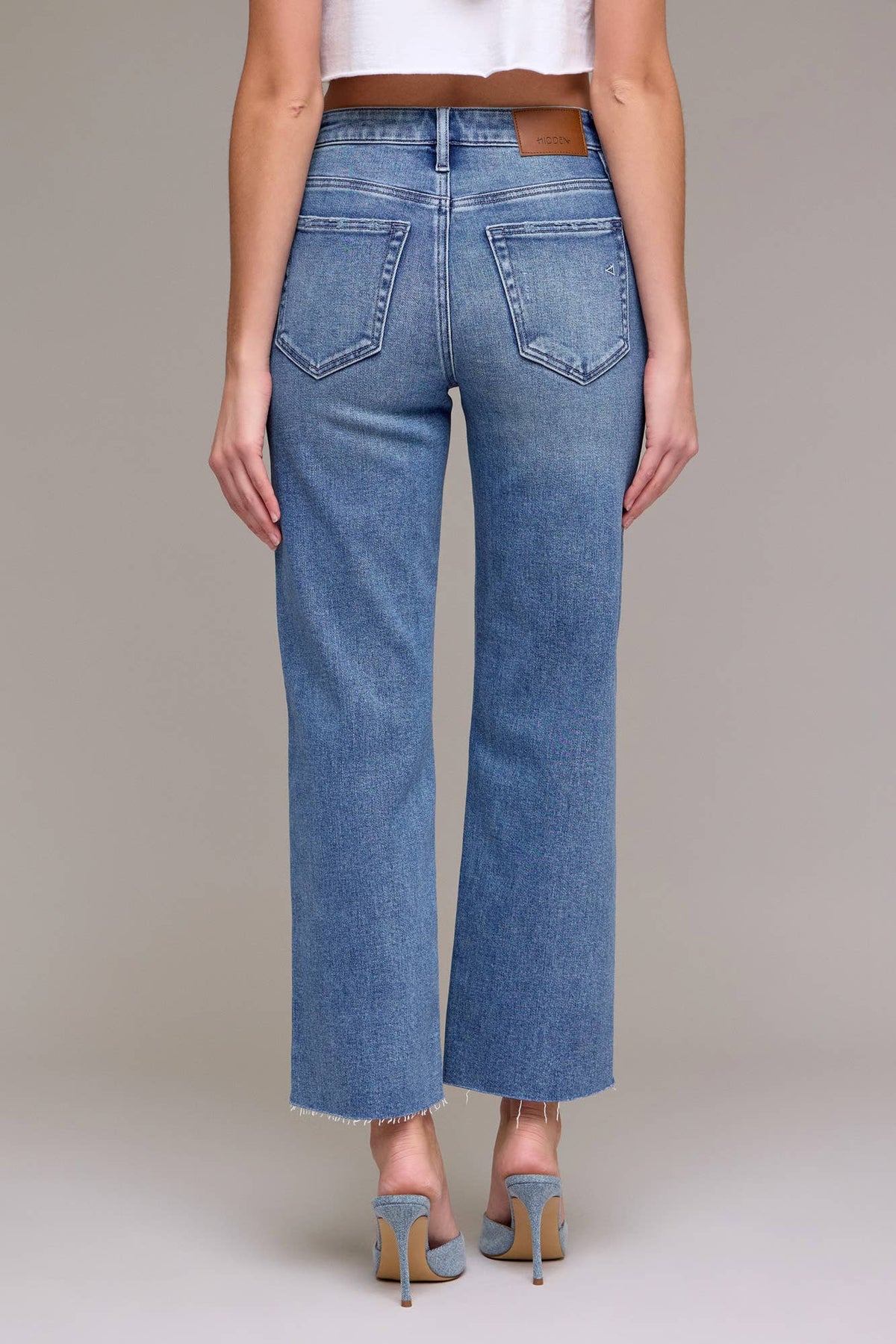 Medium Wash High Rise Straight Jeans
