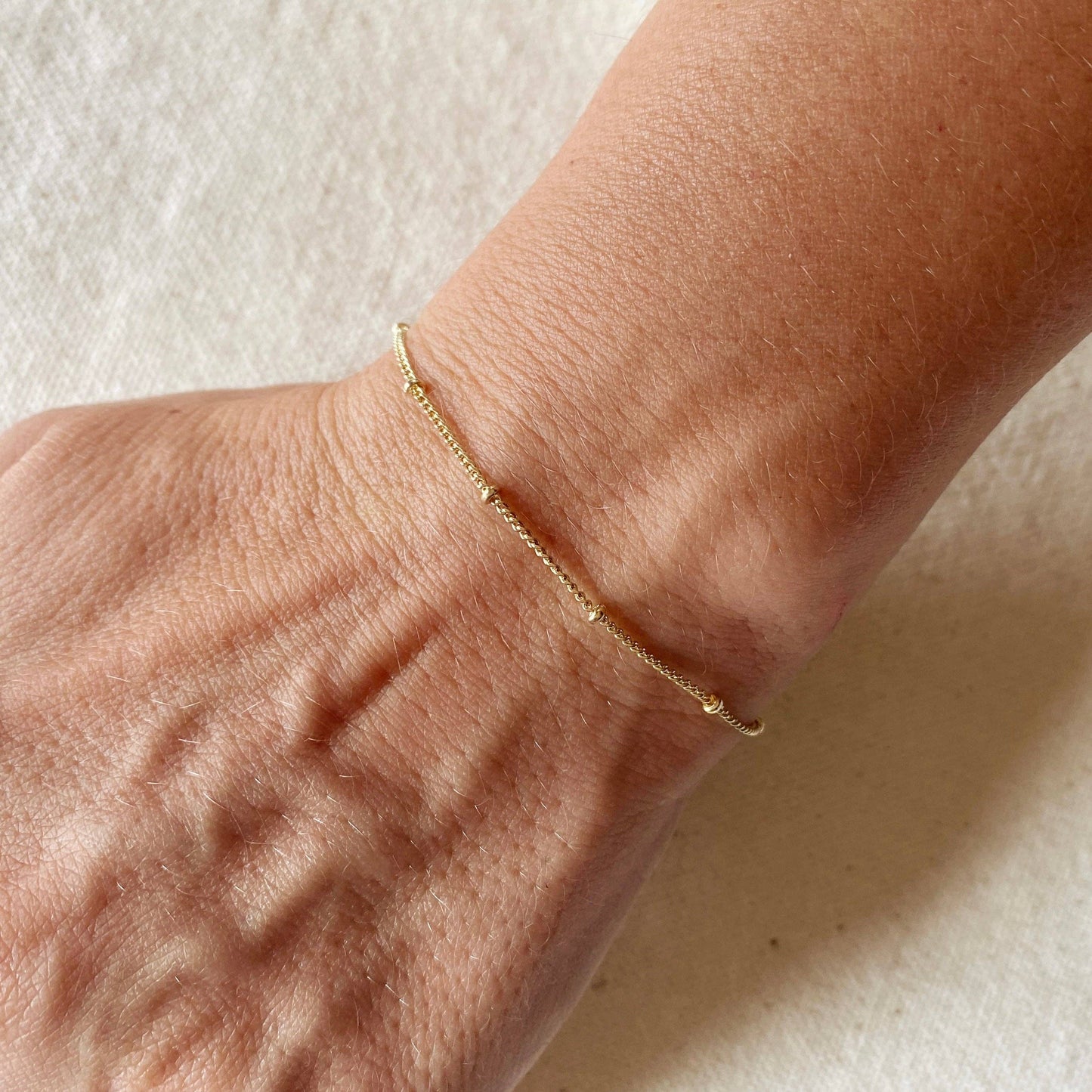 18k Gold Filled Satellite Bracelet: 7 inches