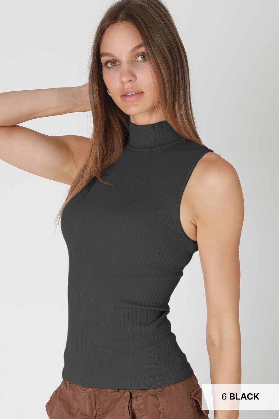 Ribbed Mock Neck Top