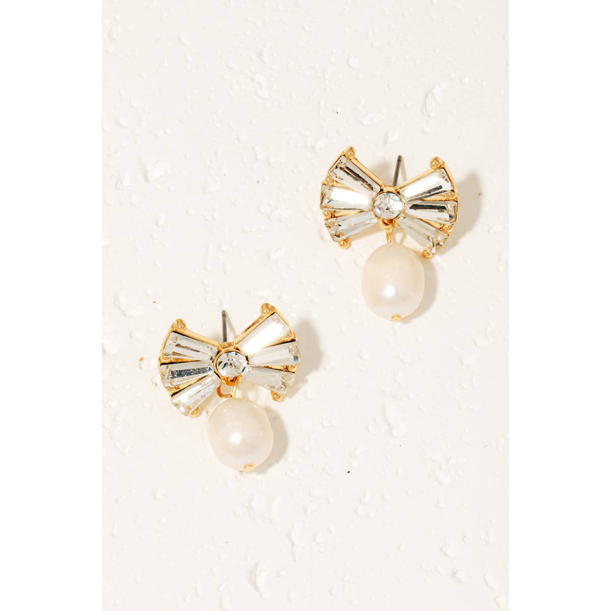 Pearl Bead Bow Stud