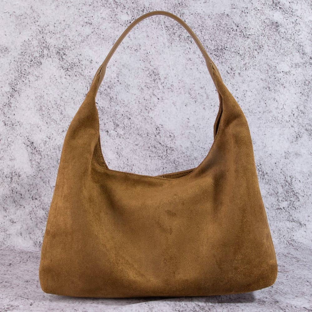 Suede Hobo Shoulder Bag