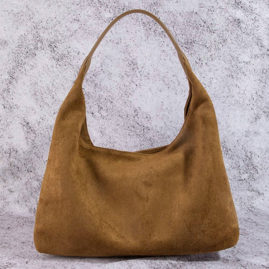 Suede Hobo Shoulder Bag