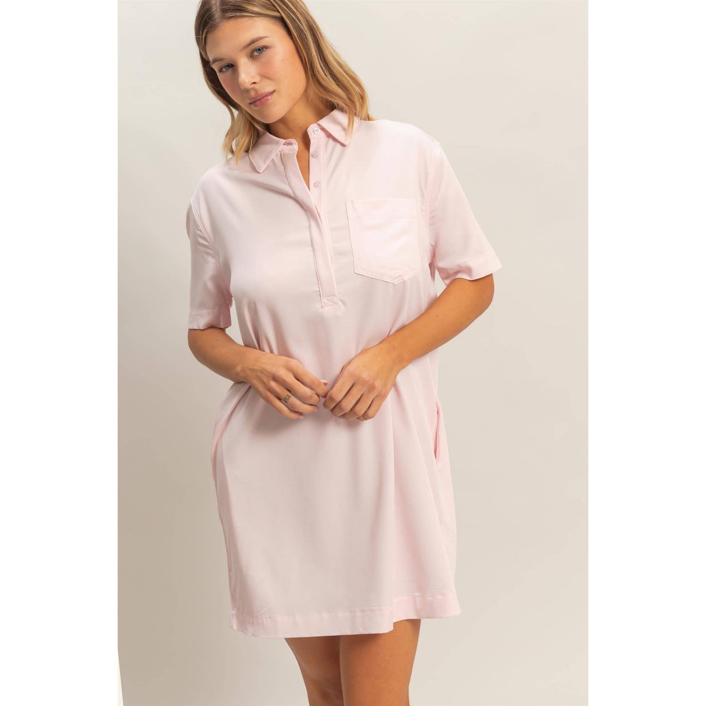 Pink Shirt Dress
