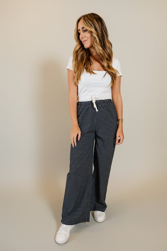 Drawstring Check Pants