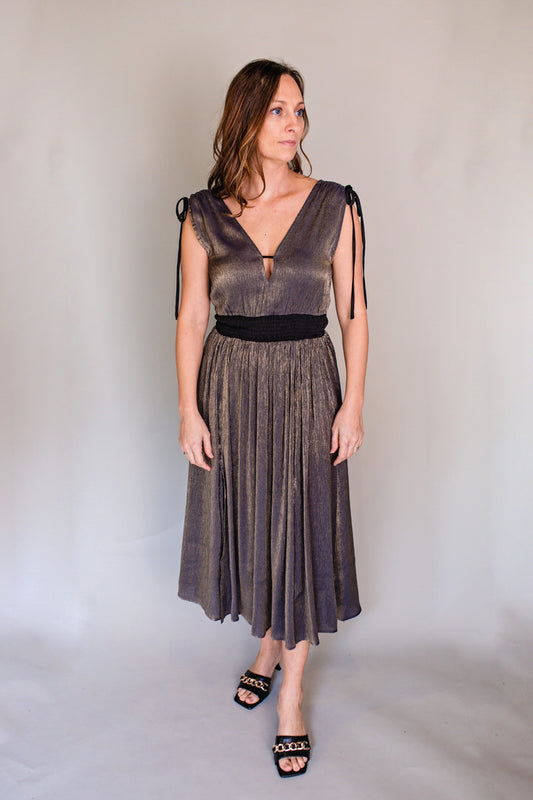 Metallic Satin Maxi