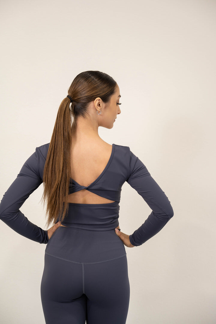 Twist Back Long Sleeve Active Top