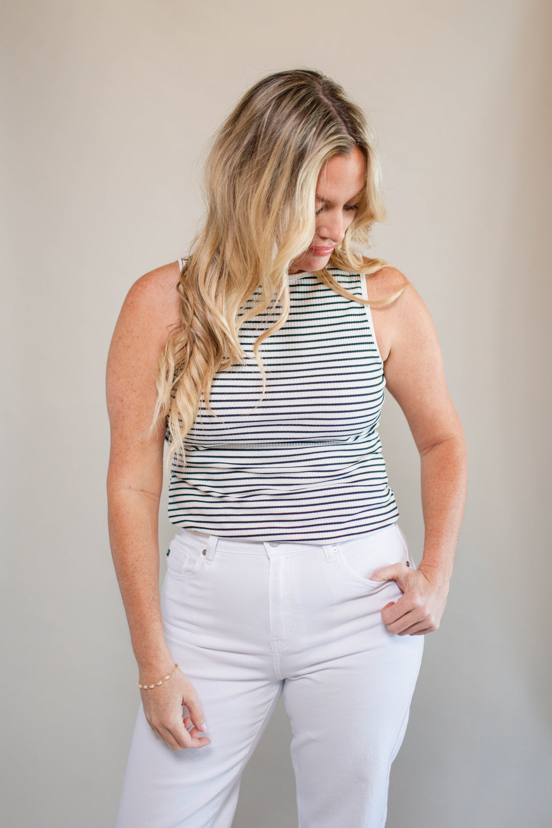 Ribbed Stripe Tank