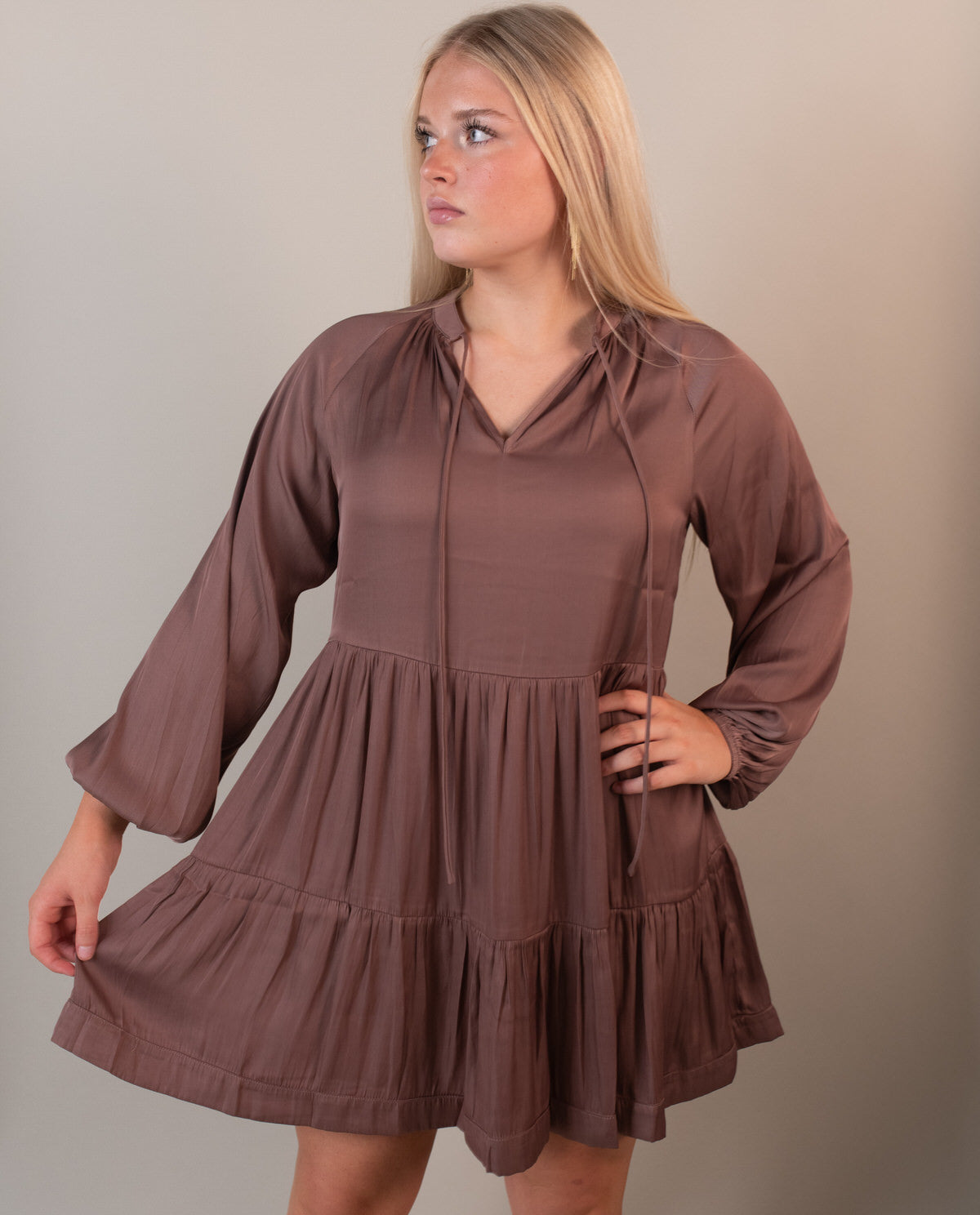 Mauve Satin Dress