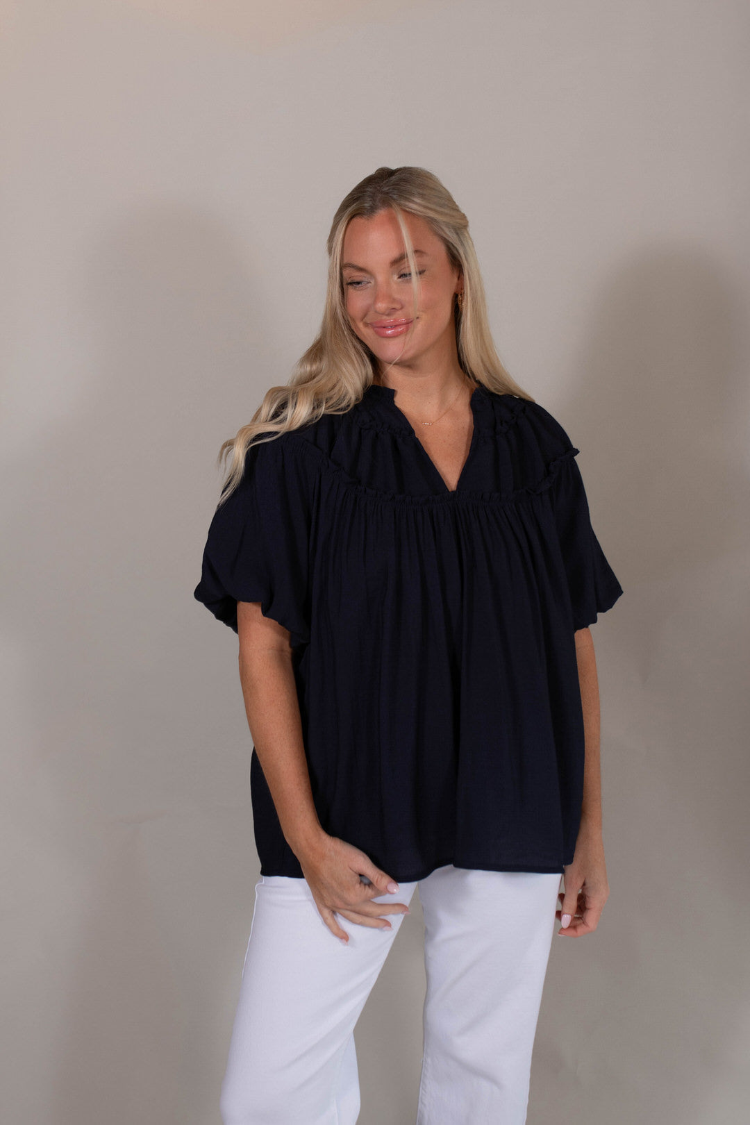 Ruffle Detail Top