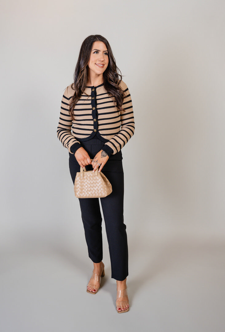 Khaki Stripe Cardigan