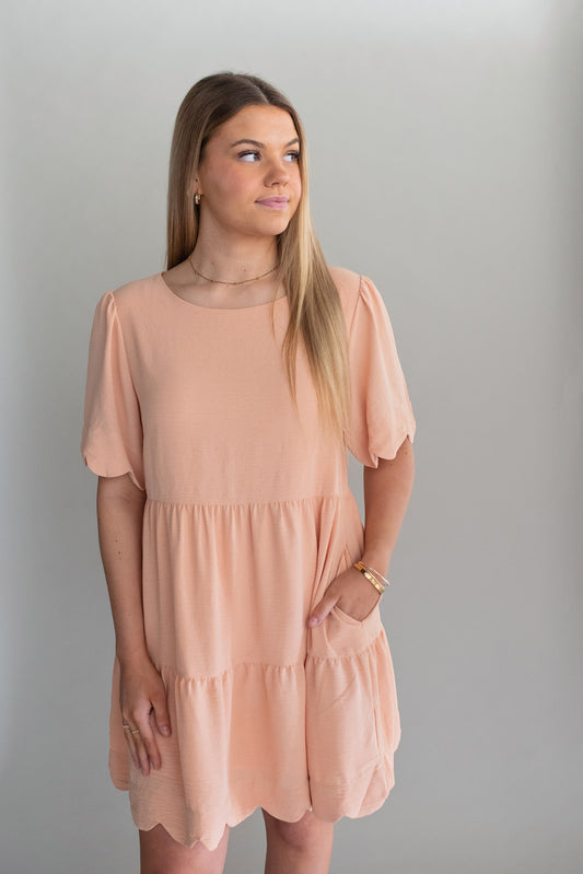 Peach Linen Dress
