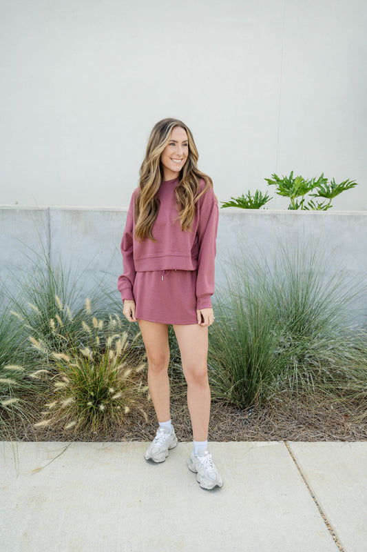 ROUND NECK SWEATSHIRT WITH FLARE SKORT