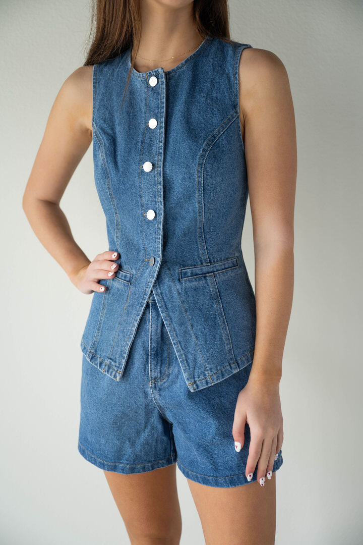 Long Denim Vest