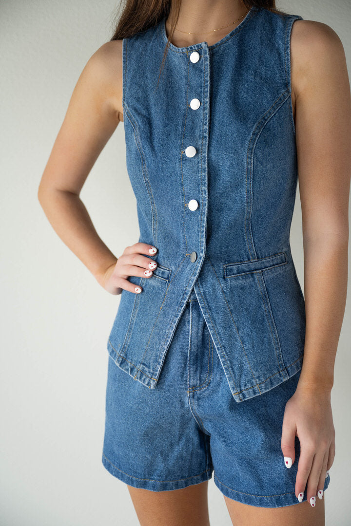 Long Denim Vest