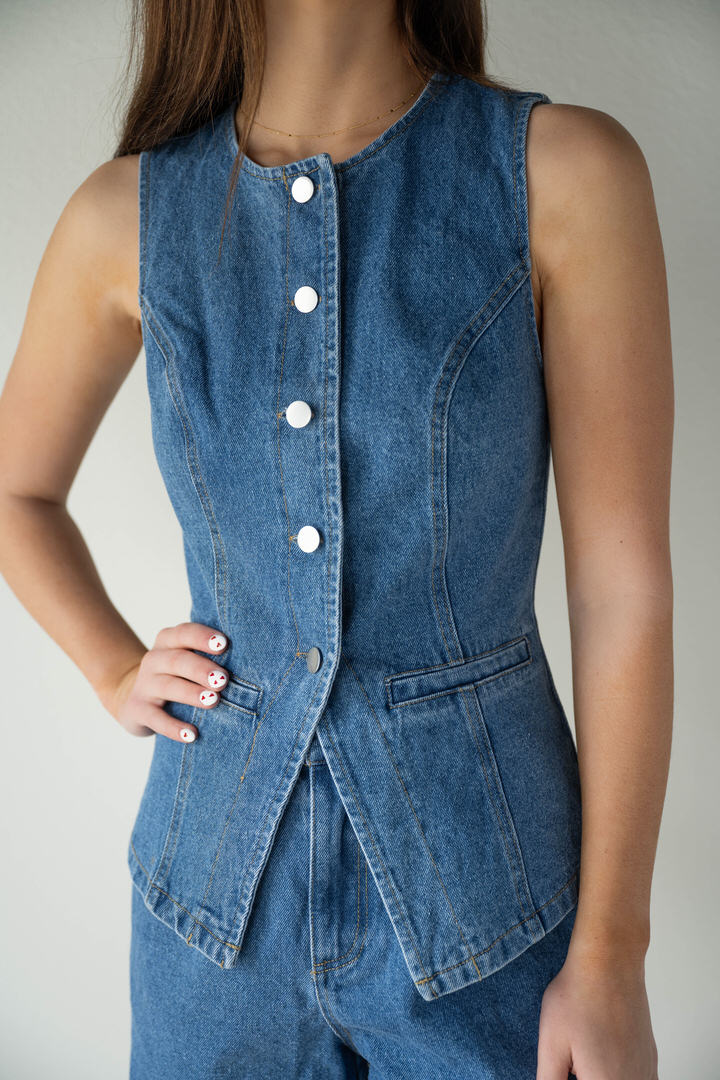 Long Denim Vest