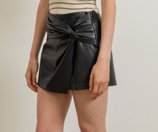 Faux Leather Mini Skort