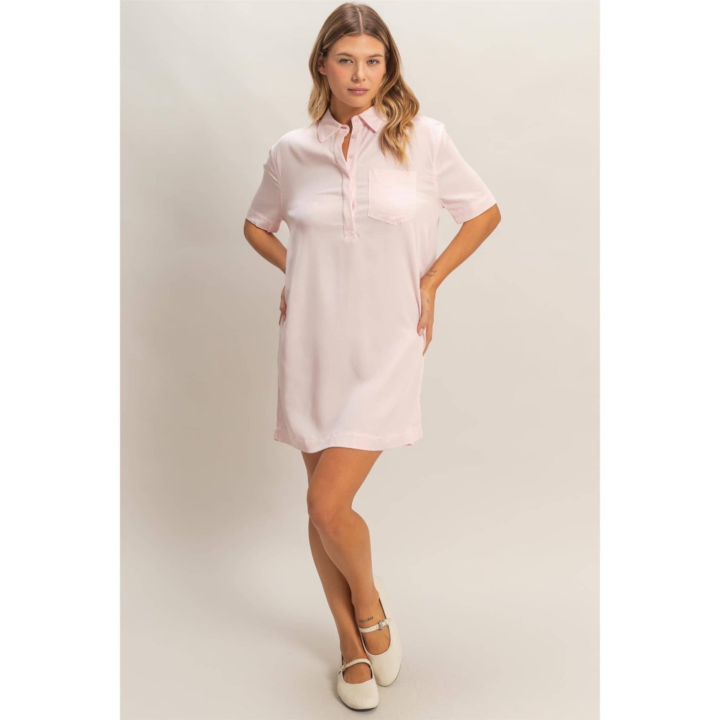 Pink Shirt Dress