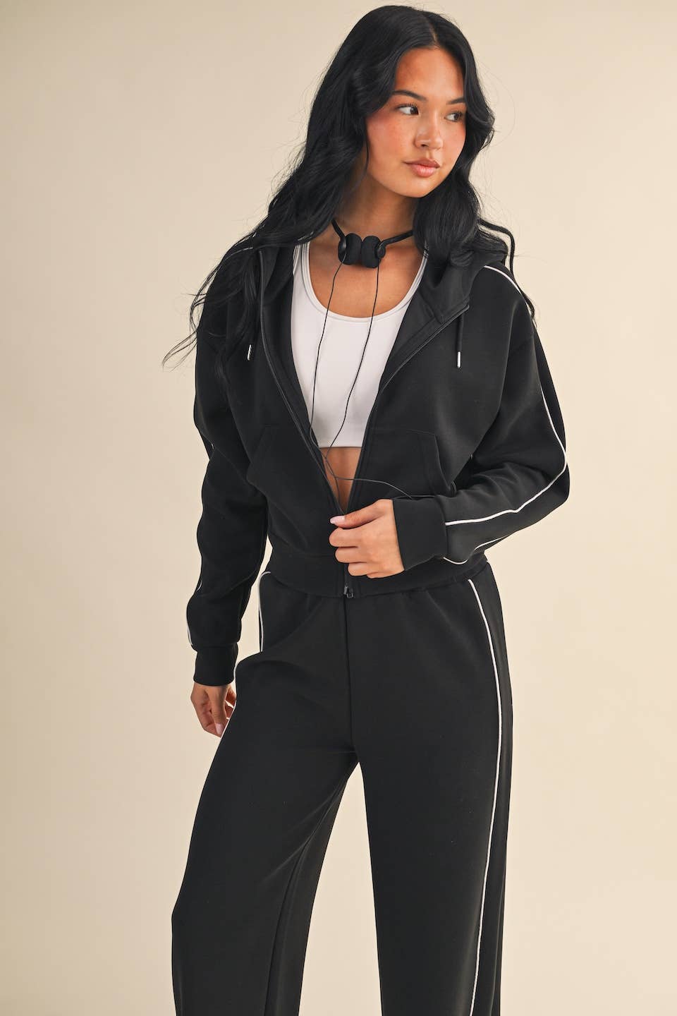 Scuba Hoodie Set with Piping